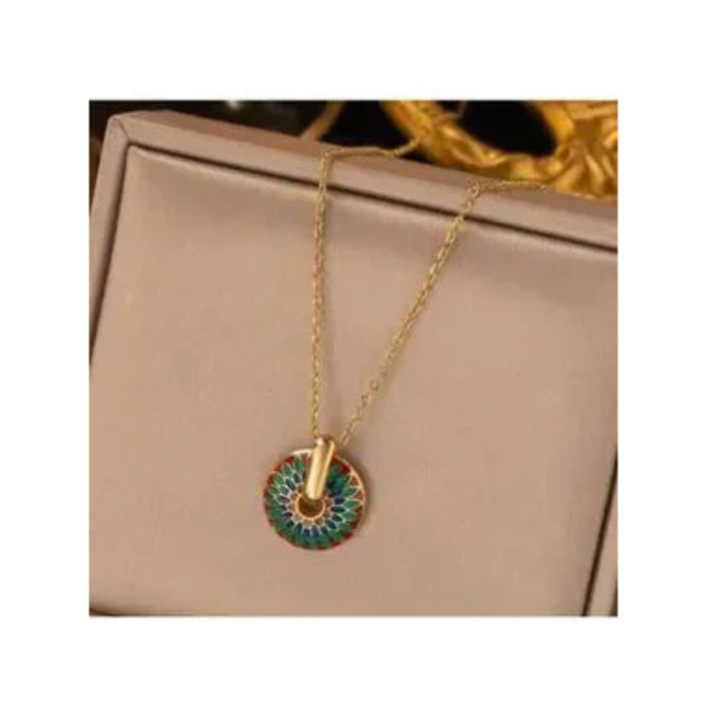 14k Gold Filled Marble Pattern Set: Necklace and hoop earrings